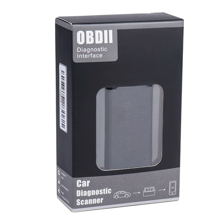 Car diagnostic scanner retail box labeled OBDII diagnostic interface