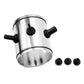 Metal air filter housing with black rubber grommets and short tubing connectors