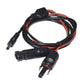 Solar power extension cable with MC4 and DC 5.5mm plug connectors, black and red leads