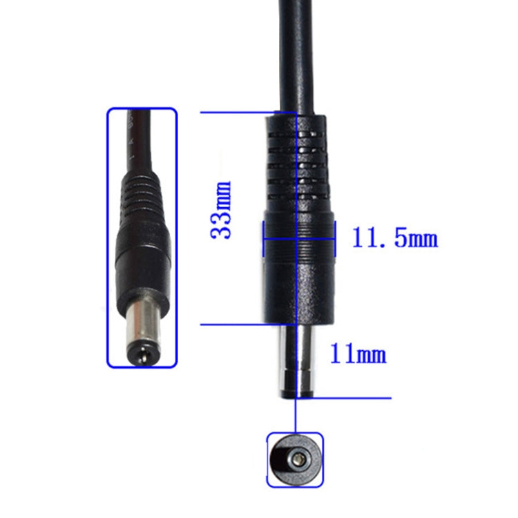DC 5.5mm barrel plug with size guides shown (11mm and 3.3mm)