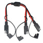 SAE to SAE extension power cable set with black/red wiring and 2-pin plugs