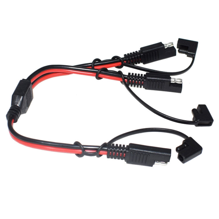 SAE extension power cable with black/red leads and two-style connector ends