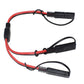 SAE one-to-two extension power cable with black/red wires and plug connectors