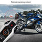 Motorcycle alarm remote key fob, gray body with black panel and red button