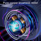 Portable car vent fan motor assembly with copper-toned components in clear housing