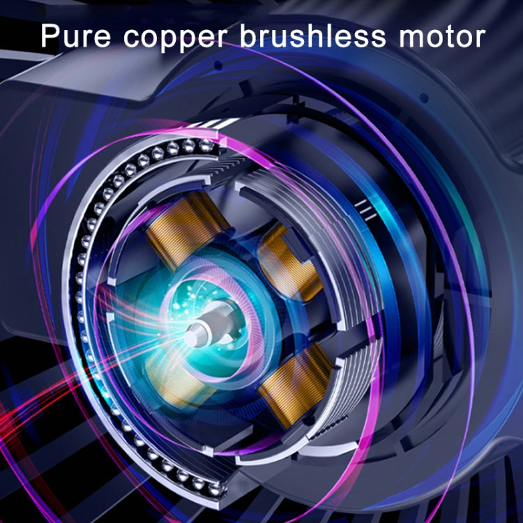 Portable car vent fan motor assembly with copper-toned components in clear housing