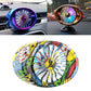 Portable car vent fan with graphic printed cover and colorful fan-blade accents