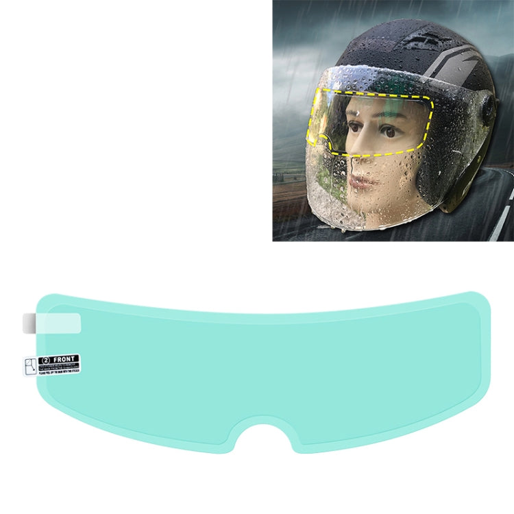 Motorcycle helmet visor anti-fog film applied to a clear helmet shield