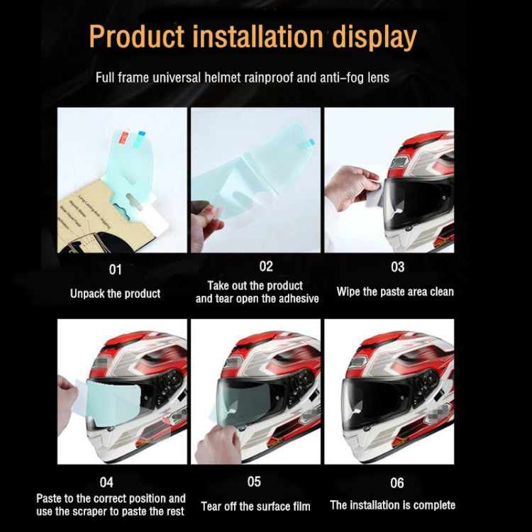 Anti-fog motorcycle helmet visor film, curved clear sheet with blue backing for installation