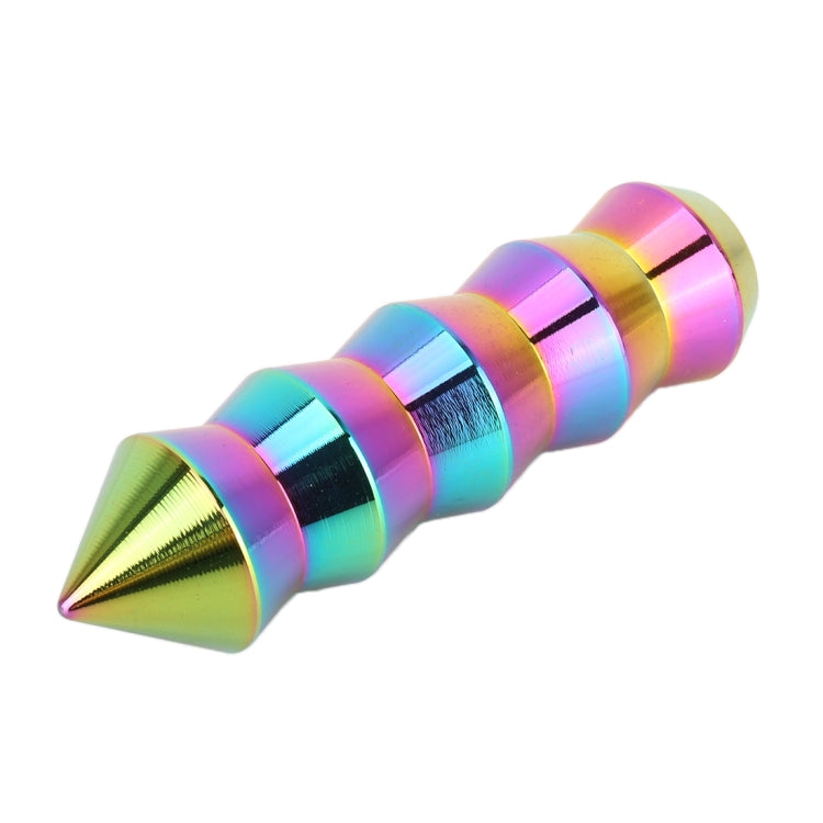 Rainbow metallic long cone gear shift knob with pointed tip