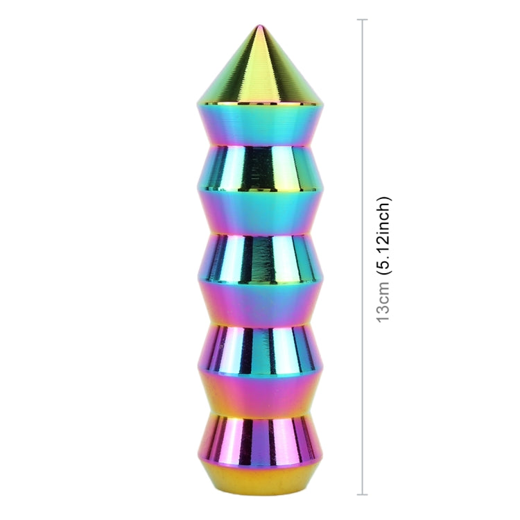 Iridescent long cone gear shift knob, 5.12 in tall (13 cm)