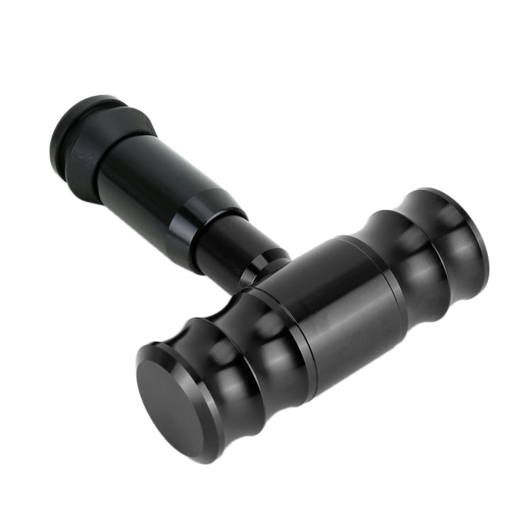 Black automatic gear shift knob with ribbed cylindrical grip and round end caps