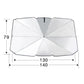 White car front windshield sunshade, foldable umbrella design