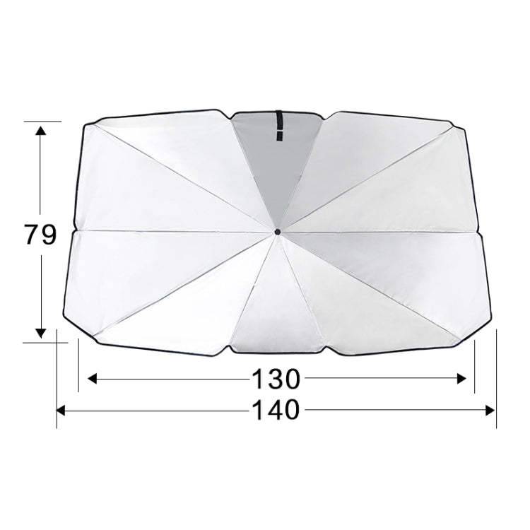 White car front windshield sunshade, foldable umbrella design