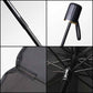 Black windshield sunshade close-up of seams and support ribs