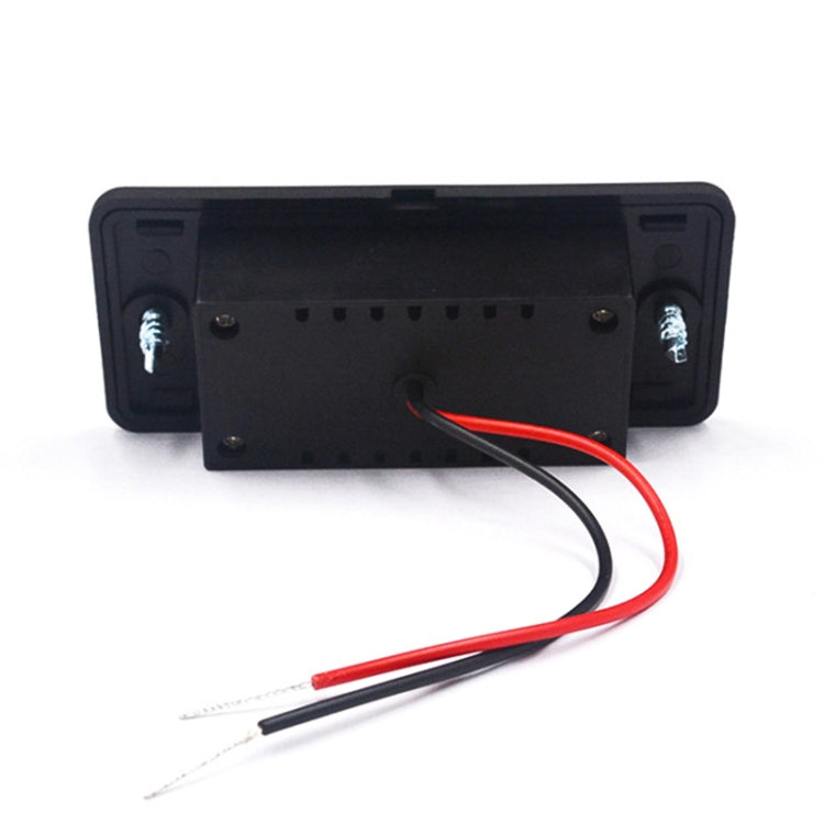 Black mounting backplate for dual-USB car charger with red and black wire leads