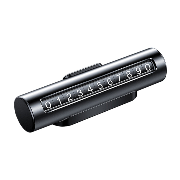 Metal parking number roller card showing digits 0–9 on a black roller