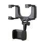 Black rearview mirror phone bracket with round adjustment knob and dual side clamps