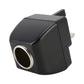 Black vehicle cigarette lighter charger adapter plug-in socket view