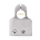 Battery terminal connector with U-shaped clamp and plus (+) marking, silver metal