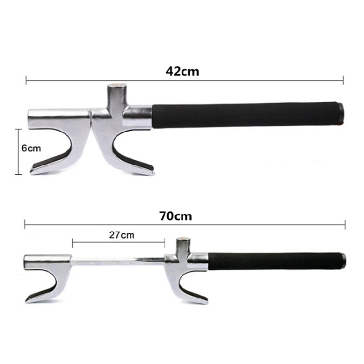 Adjustable telescopic U-shape steering wheel lock with black grip handles