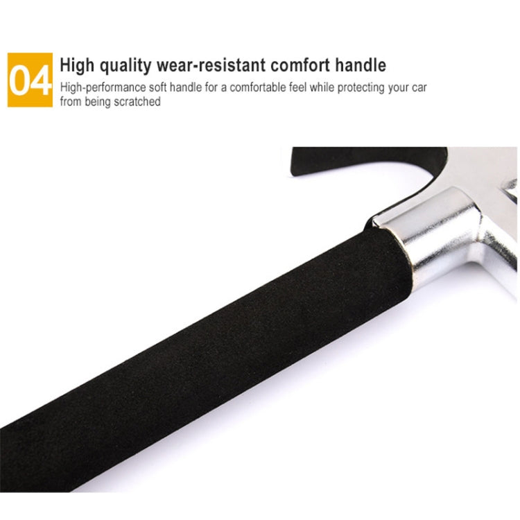 Soft-touch comfort handle for telescopic steering wheel lock with metal head