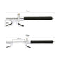 Steering wheel lock with safety hammer showing size measurements for U-bar and handle