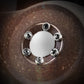 Car diamond sticker set circular ring with six blue crystal studs and silver wire frame