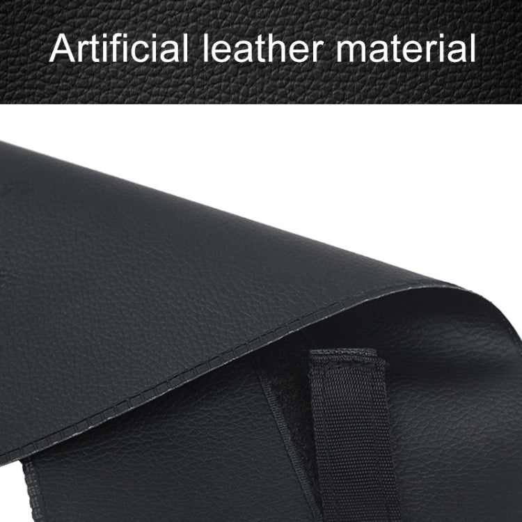 Black faux leather umbrella storage bag cover with textured surface