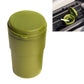 Green car ashtray cup with snap-on lid, flame-retardant PBT body