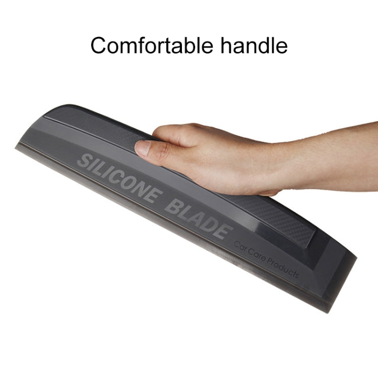 I-shaped silicone scraper with dark comfort handle and molded blade edge