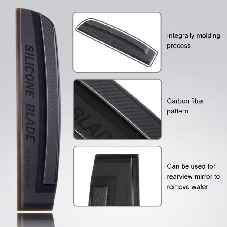 I-shaped silicone scraper with carbon-fiber patterned grip and integrated blade