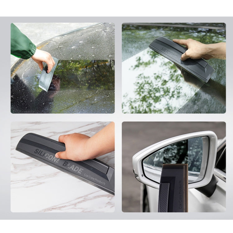 Silicone I-shaped water scraper shown for car windows and side mirrors
