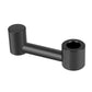 Black car seat hook organizer bar with two circular opening holders, front view