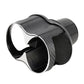 Black 2-in-1 car cup holder with open dual wells and carbon-fiber trim
