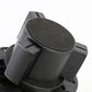 Round black car cup holder insert with textured top and side clamp