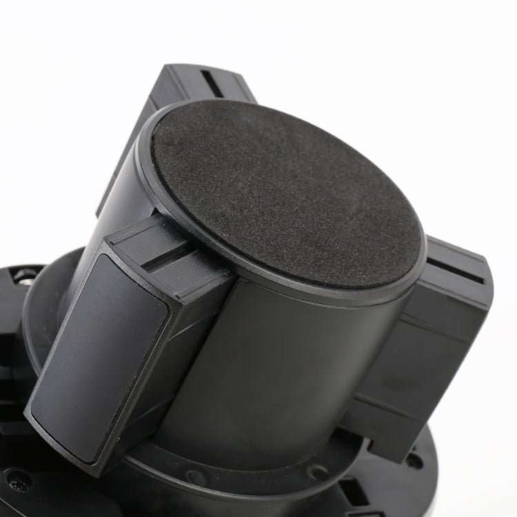 Round black car cup holder insert with textured top and side clamp