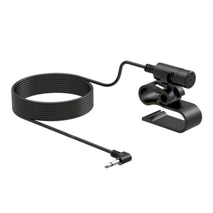 Car high-sensitivity microphone kit with coiled 4m cable and mounting clip, black
