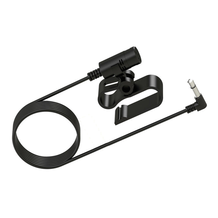 Car microphone cable with clamp mount and 3.5mm audio plug, black, 4m