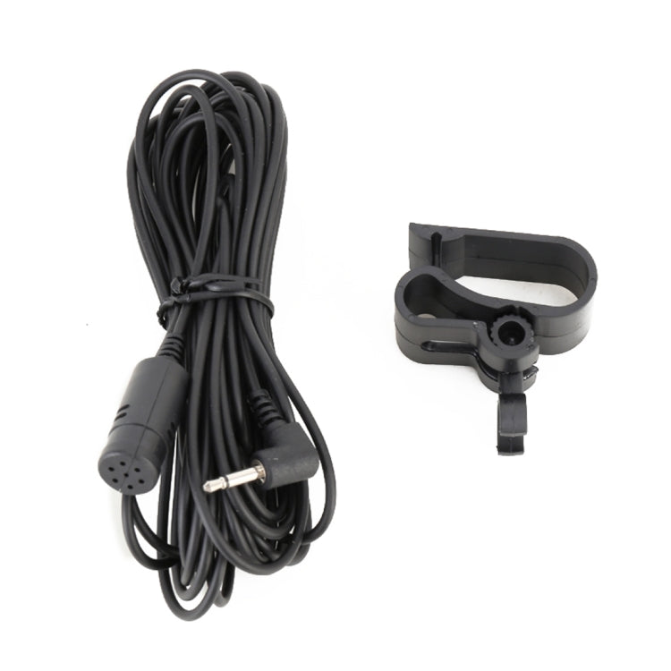 Car microphone cable bundle with bracket clamp and microphone connector, black