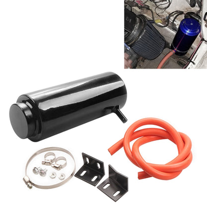 Black aluminum cooling water tank bottle with orange hose and mounting hardware kit