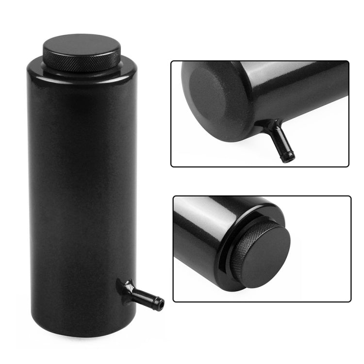 Black aluminum cooling water tank bottle with textured cap and side outlet