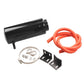 Black aluminum cooling water tank bottle with orange hose and accessory hardware