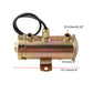 Universal 12V electric fuel pump with hose ports, black wiring and brass-style connections