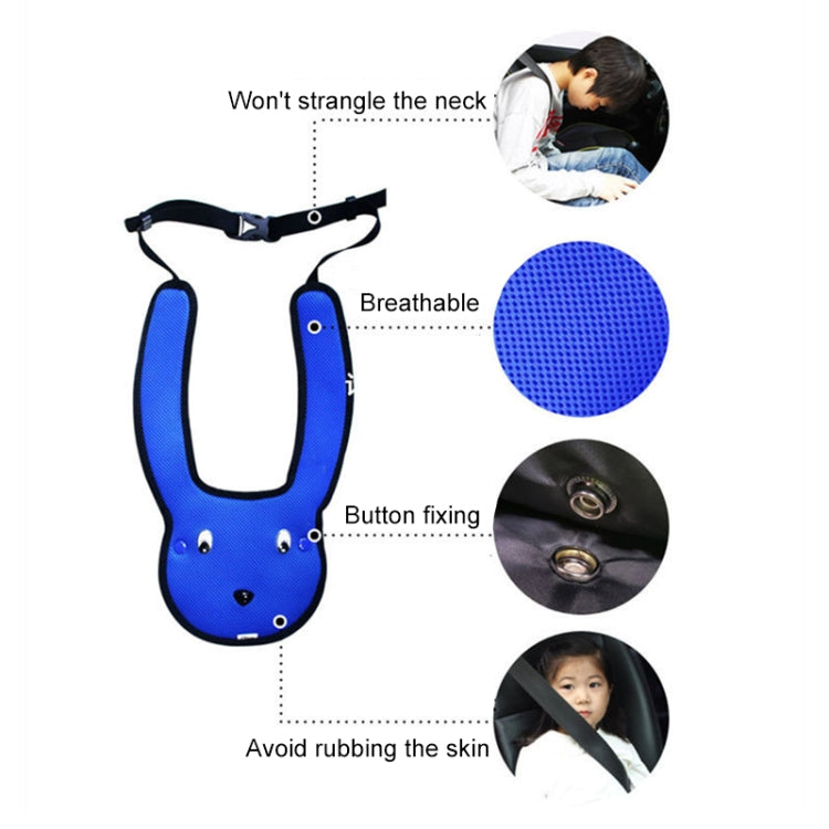 Blue rabbit seat belt shoulder adjuster with adjustable straps and breathable design