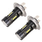 Two H7 LED fog bulbs with silver mounting ring, black body, and multiple yellow LED chips