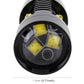 Close-up of H7 LED fog bulb showing yellow LED chips under a clear front lens
