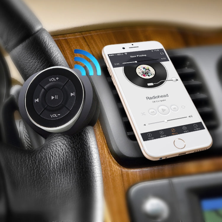 Car Bluetooth steering wheel remote controller with volume and play/pause buttons