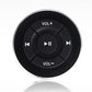 Round car Bluetooth remote with VOL+ and VOL- controls and play/pause button center