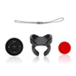 Car Bluetooth remote kit with round controller, mounting clip and small wire/strap